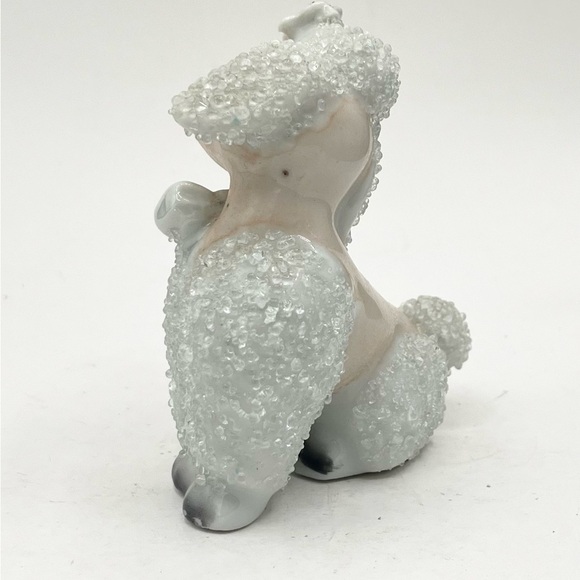 VTG Anthropomorphic 1950s Sugar Textured Poodle Figurine Bow Tie Dog Japan 3.5” - Picture 3 of 4